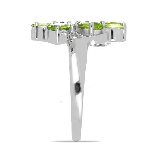 REAL PERIDOT GEMSTONE RING IN STERLING SILVER